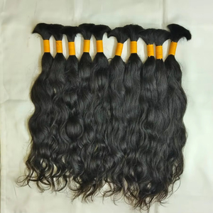 Cheveux humains naturels d'Inde du Sud, 100 grammes, en vrac, ondulés, sans trame, pour tressage, provenant d'un seul donneur - Product Image 1