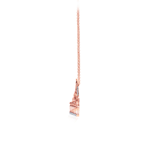 GLEAMORA ENTERPRISE จี้เพชรทรงกลมรูปหัวใจสีโรสโกลด์สำหรับผู้หญิงอินเทรนด์ 14K สวมใส่ได้ทุกวัน รุ่น GJ10522 - Product Image 3