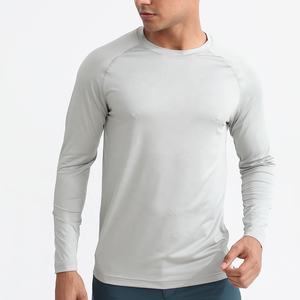 T-shirt de sport de haute qualité, couleur unie, léger, respirant, à séchage rapide, pour homme, manches longues - Product Image 6