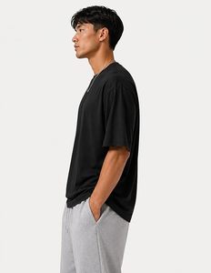 Heavy Weight 100% Cotton Oversized T-<b>Shirt</b> <b>Men</b> 220 Grams Shoulder Custom Printing Hip Hop Plus Size 100% Cotton Blank Boxy <b>Men's</b> - Product Image 3