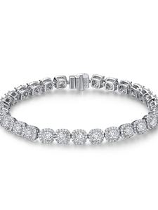 Luxury <b>White</b> Gold Diamond Tennis <b>Bracelet</b> Round Brilliant Cut Bezel Setting Women's Wedding Jewelry - Product Image 5
