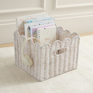 Boîte de rangement en rotin avec couvercle, tressée à la main, pour ranger les jouets, organiseur pour salle de jeux ou chambre d'enfant - Product Image 2