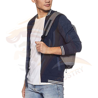 Veste universitaire pour homme personnalisable de haute qualité à prix de gros, avec col montant et logo frontal, commandes en gros, imperméable