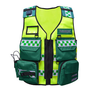 Gilet tactique de sécurité haute visibilité personnalisé avec poche zippée, couleur jaune-vert paramédical, vêtements de travail réfléchissants - Product Image 1