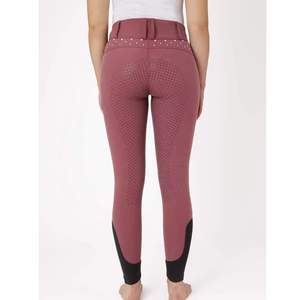 Vêtements d'équitation pour femmes, pantalons d'équitation à siège intégral en silicone imprimé, leggings de sport sans bouton - Product Image 4