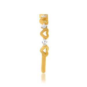 Anillo de Oro Elegante con Corazón en Oro Amarillo para Mujer, Anillo de Promesa Romántico para Boda, Colección de Joyería Fina - Product Image 3