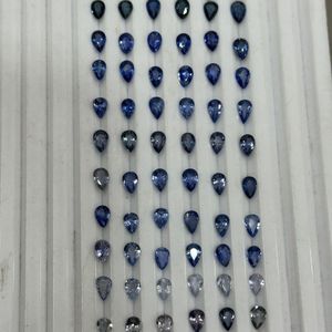 พลอยไพลินสีน้ำเงินธรรมชาติทรงลูกแพร์ 6x4 มม. เกรด AAAA พลอยหลวม ไลท์ทูดาร์คเชดด์ เหมาะสำหรับทำสร้อยคอและกำไลข้อมือ ผ่านการอบความร้อนจากศรีลังกา - Product Image 5