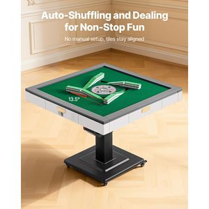 Tavolo da Mahjong Pieghevole Automatico con Tessere da 42 mm, 2 Set (152 Pezzi) Stile Montagne Russe per il Gioco d'Azzardo - Product Image 2