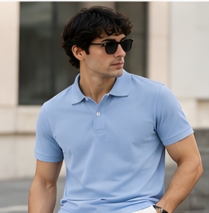 Polo en coton épais 240 GSM, coupe classique, tricot piqué, fabrication OEM, impression personnalisée, vente en gros - Product Image 4