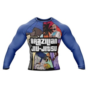 Meilleures ventes Rashguard de compression unisexe, taille personnalisée, confortable, respirant, séchage rapide, fabriqué au Pakistan, pour BJJ MMA - Product Image 4