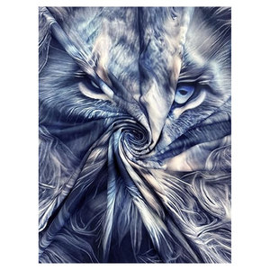 Polo à motif loup blanc avec col noir, design artistique aquarelle, manches courtes, style décontracté streetwear, mode inspirée des animaux - Product Image 6