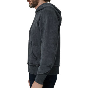 <b>Men's</b> Embroidered Plus Size Winter Hoodies & Sweatshirts 100% Cotton Zipper-Up Custom Stone Acid Wash Winter Hooded Wear - Product Image 5