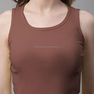 Camiseta sin Mangas de Algodón Casual al por Mayor de Nardon Apparel, Top Corto Acordonado de Moda para Mujer, Camisetas Básicas para Fitness - Product Image 5