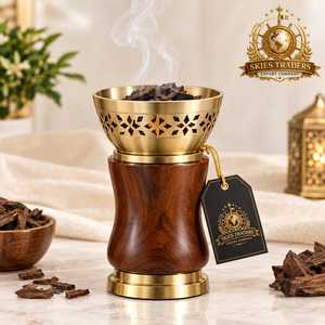 Luxury Orange White Marble Bakhoor Burner Modern Arabic Incense Burner Electric <b>Oud</b> Burner Home Fragrance <b>Diffuser</b> - Product Image 3