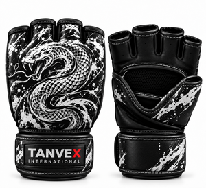 ถุงมือ MMA TANVEX INTERNATIONAL หนังแท้ ครึ่งนิ้ว ระบายอากาศได้ดี แบบสวม ปิดด้วยการรัด สำหรับฝึกซ้อม ศิลปะการต่อสู้ มวย - Product Image 6