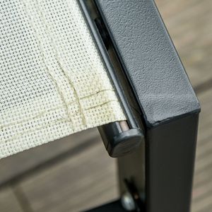 Sdraio da Esterno Bianco Crema con Schienale Reclinabile a 5 Posizioni, Lettino da Patio con 2 Ruote per Piscina, Spiaggia, Prato - Product Image 3