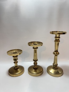 Modern <b>Brass</b> Gold Aluminium Double Candle <b>Holder</b> Curved Wave Sculptural 2-Arm Taper <b>Candlestick</b> Stand Sleek Table Centerpiece - Product Image 3