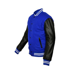 Blousons universitaires pour hommes en cuir imprimé sur mesure, respirants, à manches longues, avec corps en laine, style urbain, vêtements d'hiver longs, vente en gros - Product Image 2