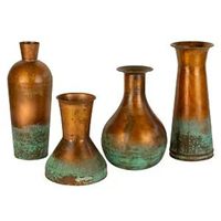 Vase à fleurs en métal artisanal avec finition patine cuivre antique, centre de table décoratif, décoration moderne de luxe pour la maison et l'hôtel