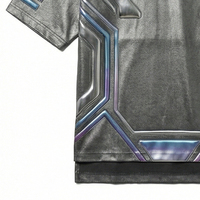 T-shirt Homme Oversize Luxe Brillant en Coton Respirant 100% – Imprimé Urbain Métallique Tendance Streetwear Décontracté