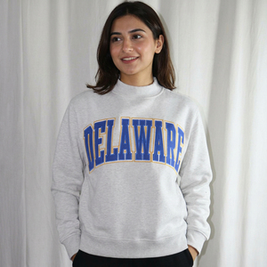 Sudadera de Cuello Alto Delaware, Gris Azul con Estampado de Letras, Corte Regular, Unisex, Informal, Tejida, para Otoño, CLUSH SPORTS - Product Image 1