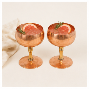 Copas de Vino de Cobre Puro de Alta Calidad con Tallo de Latón Pulido, Copas de Cóctel Vintage Hechas a Mano para Bares de Lujo y Hoteles - Product Image 4