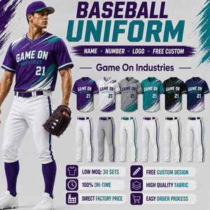 Ensemble Maillot et Pantalon Personnalisés 2026 avec Logo d'Équipe, Tissu Respirant, Confortable, Nouveau Design Unique, Uniforme de Baseball - Product Image 1