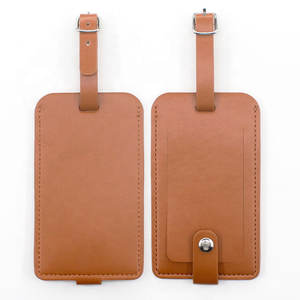 Etiqueta de equipaje de cuero PU con protección de privacidad, etiquetas de identificación para equipaje de viaje, etiqueta para mochila, etiquetas para maleta - Product Image 1