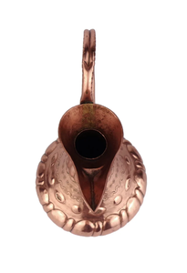 Pichet vintage en cuivre avec gravure florale et poignée courbée pour boissons, hauteur personnalisable, design métallique durable - Product Image 3
