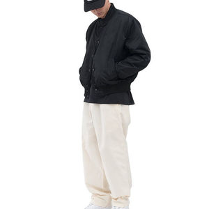 Windbreaker <b>Quilted</b> Satin Canvas Bomber Jacket Unisex Street Wear Wholesale Custom Logo Front Formal Softshell Sheep Skin - Product Image 2