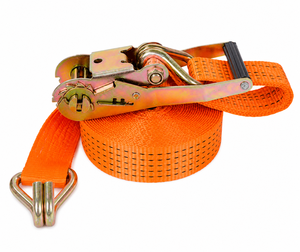 Sangle à cliquet en polyester jaune 50 mm, robuste et personnalisable, résistante à l'abrasion, avec double J-H, capacité de charge 5000 kg - Product Image 5