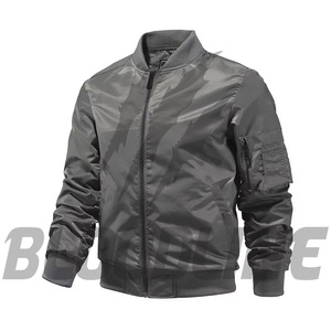 Veste bomber camouflage à manches longues pour homme, coupe-vent, vêtements de sport d'extérieur, toutes saisons, matière polyester - Product Image 1