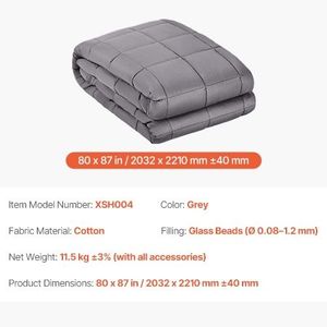 Coperta ponderata King Size da 25 libbre, morbida, 100% cotone con perline di vetro, traspirante e in materiale adatto, 80 x 87 pollici - Product Image 2