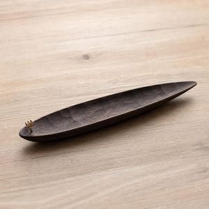 Plateau en bois pour cendres d'encens, fait main, finition antique, accessoire décoratif pour la maison, pour usage intérieur - Product Image 4