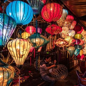 โคมไฟไหมขายดี สำหรับตกแต่งงานแต่งงานและงานเทศกาล งานฝีมือผ้าคุณภาพพรีเมียม พร้อมจัดส่ง - Product Image 6
