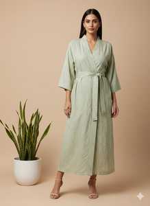 Floral Print Kaftan Midi Dress Long Cotton Caftan Women Beach Coverup <b>Boho</b> Loungewear Indian Ethnic Wear Natural Waist Stylish - Product Image 5