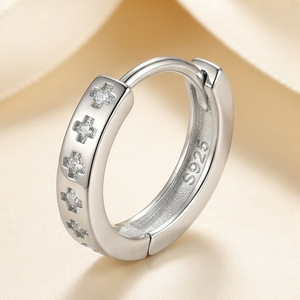DIVYORO <b>CROSS</b> Etched Hoop <b>Earring</b> - Product Image 3
