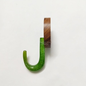 Round Wooden <b>Wall</b> <b>Hook</b> with Smooth Green <b>Hook</b> Stylish Decorative <b>Wall</b> <b>Hook</b> <b>for</b> Hanging Coats Bags <b>Keys</b> in Modern and Interiors - Product Image 2