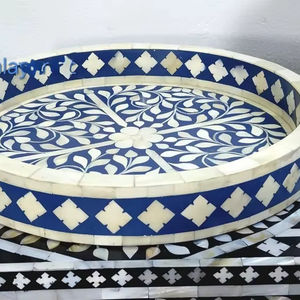 Plateau Feng Shui de Luxe Fait Main Écologique avec Incrustations en Os – Design Décoratif Élégant, Qualité Supérieure pour la Maison et la Cuisine (Idéal pour Servir) - Product Image 1