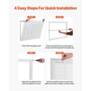 Rejilla de filtro de aire de retorno W30 X H20 cubierta de ventilación de apertura de conducto con registro y rejilla para filtración de aire - Product Image 5