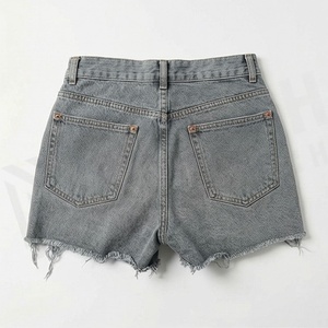 Summer Active Wear Cotton <b>Jogging</b> Acid Washed <b>Denim</b> Shorts For Women And Girls Customized Color Casual Fashion Apparel - Product Image 2