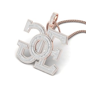 Elegant 925 Silver + Moissanite <b>Letter</b> Pendant <b>charm</b> jewelry silver Plated Hip hop Style Unisex Religious Jewelry Design - Product Image 2