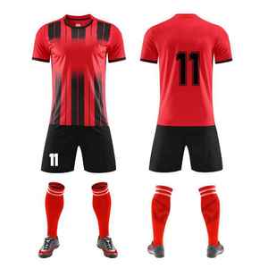 Conjunto de Camiseta de Fútbol para Hombre, Manga Corta, Cuello en V, Color Sólido, Secado Rápido, Transpirable, Impermeable, Uniforme Deportivo de Fútbol de Poliéster Personalizado - Product Image 4