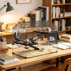 Gabbia di Lusso in Acciaio Inossidabile per Animali Domestici con Motivo Personalizzato per Razze Piccole, Medie e Grandi per Allevamento e Alloggio Interno - Product Image 1