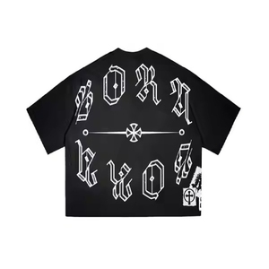 T-shirt vintage délavé style USA, coton vieilli, streetwear homme, marque personnalisée, sportswear de haute qualité - Product Image 2