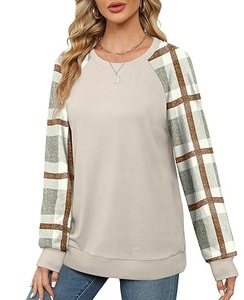 Crewneck Round Women <b>Raglan</b> Sleeve Sweatshirts <b>Top</b> Blouse Sleeves Printed Color Block Blended Girls Sweatshirts Breathable - Product Image 6