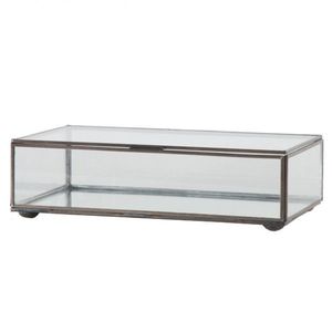 Boîte de rangement en verre style vintage avec couvercle à charnière transparente, boîte organisatrice décorative, terrarium botanique pour la vente en gros - Product Image 1