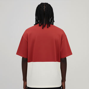 Wholesale 100% Cotton <b>Men's</b> Hip Hop Short Sleeve T-<b>Shirts</b> Color Block Custom Embroidered Logo Baggy fit Streetwear <b>Man</b> T-<b>shirt</b> - Product Image 5