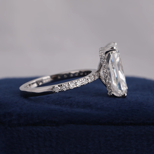 Bague de fiançailles en diamant de laboratoire taille Asscher en platine, style classique, bijoux pour femmes, 14 carats, certifiée IGI - Product Image 4