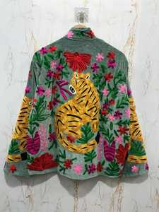 Exceptional Artistry Tiger Embroidered <b>Velvet</b> Jacket Suzani Boho <b>Coat</b> Truly Special Handmade <b>Women</b> Statement Outerwear - Product Image 4